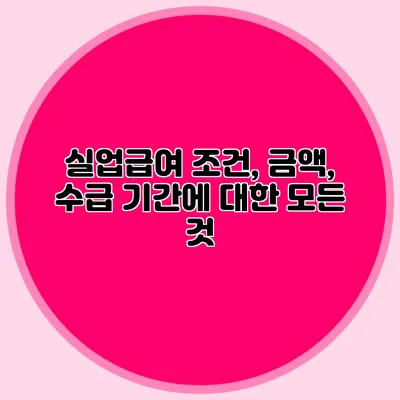 실업급여 조건, 금액, 수급 기간에 대한 모든 것