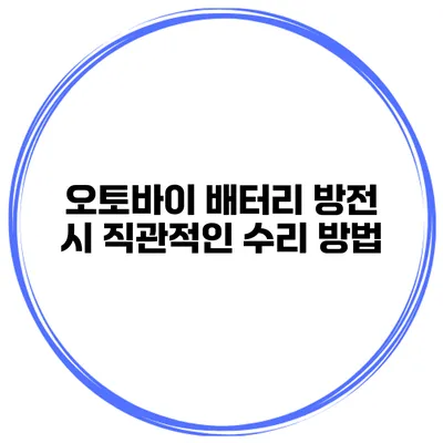 오토바이 배터리 방전 시 직관적인 수리 방법