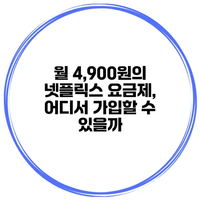 월 4,900원의 넷플릭스 요금제, 어디서 가입할 수 있을까?