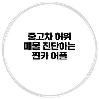 중고차 허위 매물 진단하는 찐카 어플
