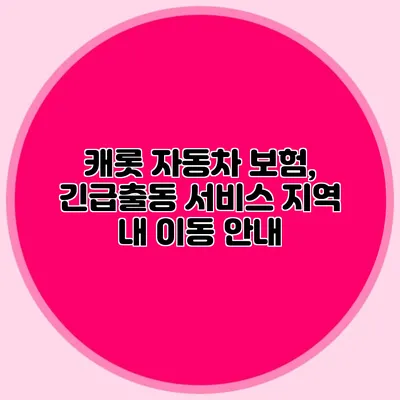 캐롯 자동차 보험, 긴급출동 서비스 지역 내 이동 안내