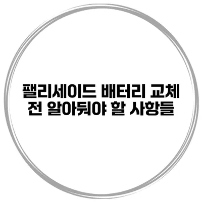 팰리세이드 배터리 교체 전 알아둬야 할 사항들