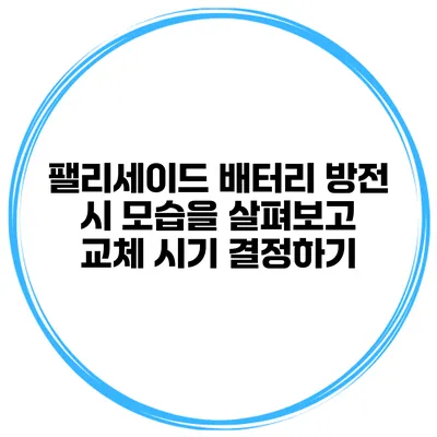 팰리세이드 배터리 방전 시 모습을 살펴보고 교체 시기 결정하기